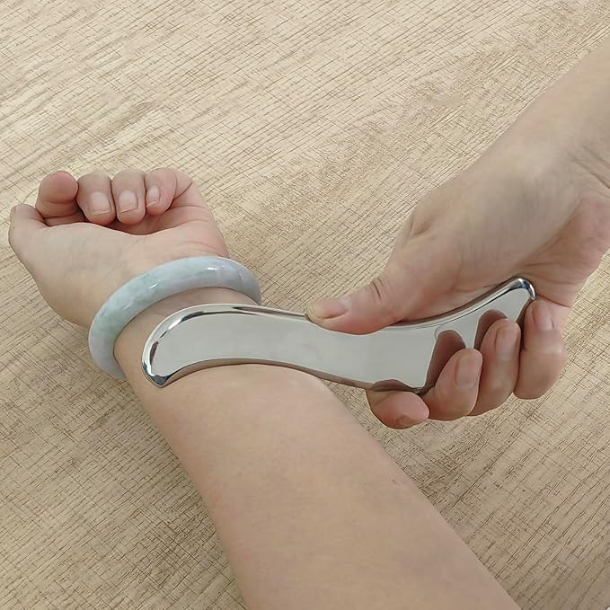 BYYDDIY 4 in 1 Stainless Steel Dual Head Facial Reflexology Tool & Facial Tool Set, Muscle Scraper Tool for Face,Tighten Skin Massage, Guasha Beauty Tool for Body Eyes (s-4in1)