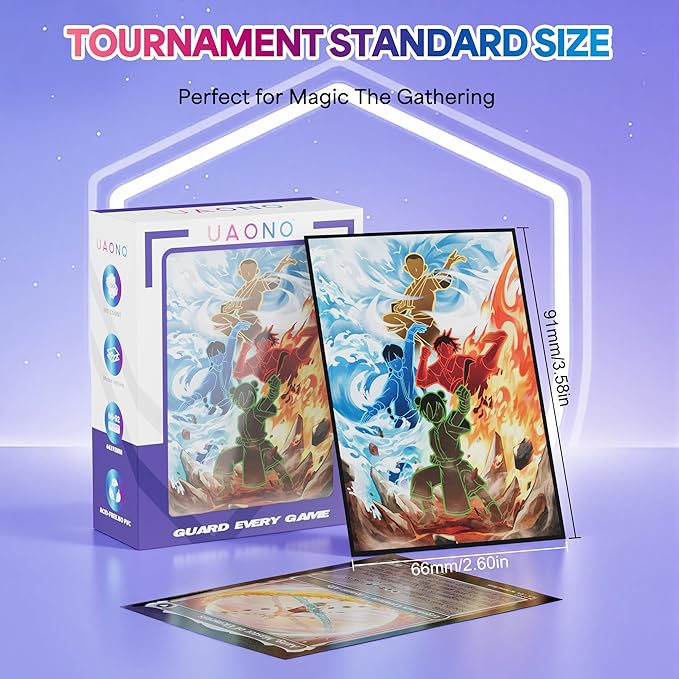 UAONO MTG Card Sleeves - 100 Count Standard Size Matte Art Sleeve, Smooth Shuffling & Ultra Clear Protection, for Magic The Gathering(Chinese Style)