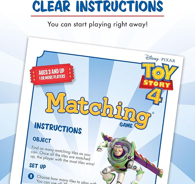 Wonder Forge Toy Story 4 Matching Game | Build Focus and Memory with Woody, Buzz, and Beloved Pixar Characters | Fun and Engaging Activity for Kids Ages 3+