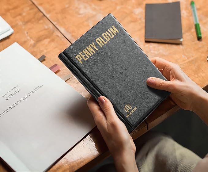 MUDOR Pressed Penny Collecting Book Album, Holds 160 Coins, Collector's Pressed Penny Holder Collection Book