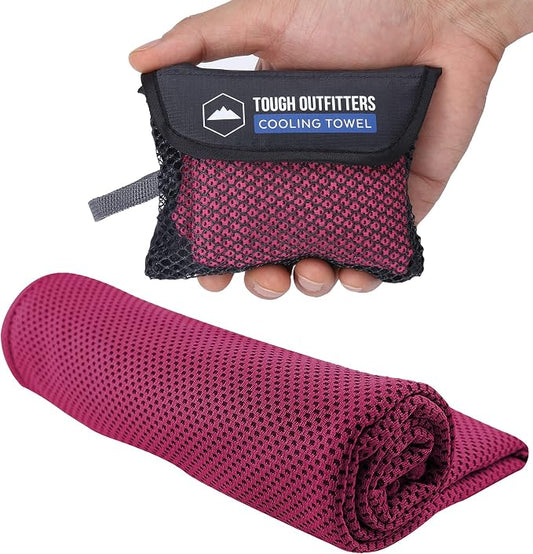 Tough Outdoors Cooling Towels for Neck Face - Neck Cooling Towel for Hot Weather Yoga Sports Golf Sweat - Instant Cold Towel