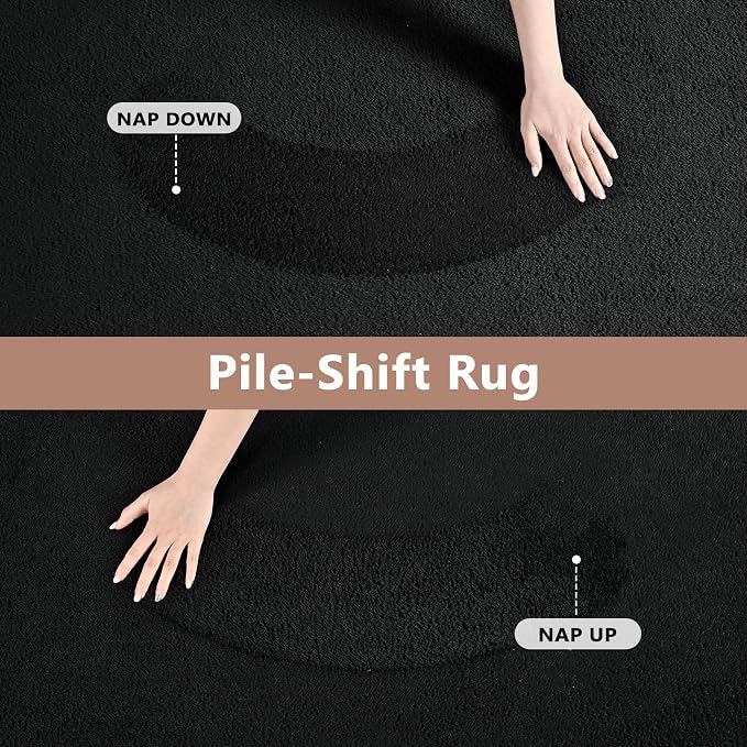 FinRèc 2x6 Washable Runner Rugs for Kitchen Hallway Bedroom, Low Pile Thin Rug Solid Color, Non-Slip Carpet Indoor for Home Decor (Pure Black)