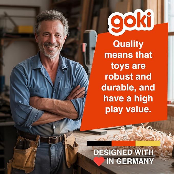 GOKI Chunky Wooden Puzzle for Toddlers 2-4 Montessori Learning Toy - Who Eats What - Educational Toys for 2 Year Old - Ideal Gift for Toddler 9pcs - Designed with Love in Germany