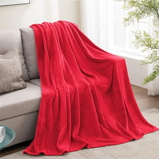BEDELITE Fleece Blanket Soft Plush Throw for Couch Red 50"x70" | Ultra Soft Fleece, Plush Microfiber, Lightweight Warmth, All Season Comfort, Fade Resistant, Machine Washable, Couch Sofa Bed