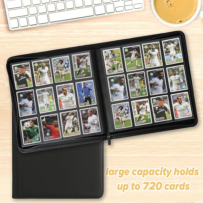GERMUN Trading Card Binder 12 Pocket, 720 Pockets Card Binders, Card Collection Binder, Card Album Folder for MTG, TCG, Sports Cards, Game Cards (Black)