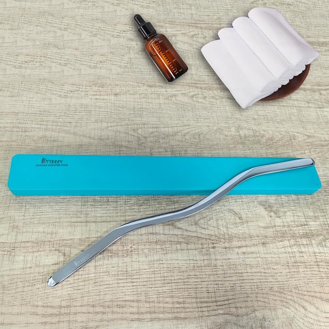 BYYDDIY Stainless Steel Muscle Scraper Stick for Lymphatic Drainage,Body Massage, Release Myofascial Trigger Points Reduce Muscle Soreness Tightness Leg Cramps for Physical Therapy (Ms)