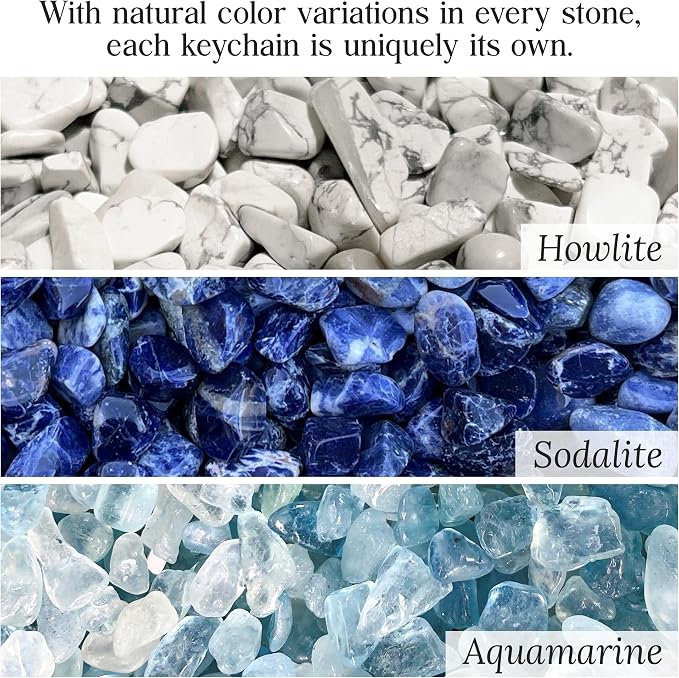 Sensemory Crystal Keychain Calming Gifts For Women, Anxiety Healing Stress Relief Reduction Stones, Crystal Therapeutic Gifts