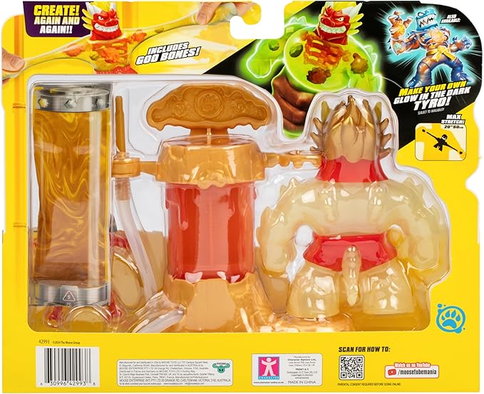 Heroes of Goo Jit Zu Hero Creator with 3 Unique Goo Fillings, Mix, Fill & Create Your Own Stretchy Glow-in-The-Dark Blazagon Action Figure, Play Again and Again