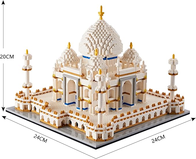 Micro Mini Blocks Architecture Taj Mahal Building Set Landmarks Collection Model Kits Idea Toys Present for Adults and Kids Age of 14+ 3950 PCS