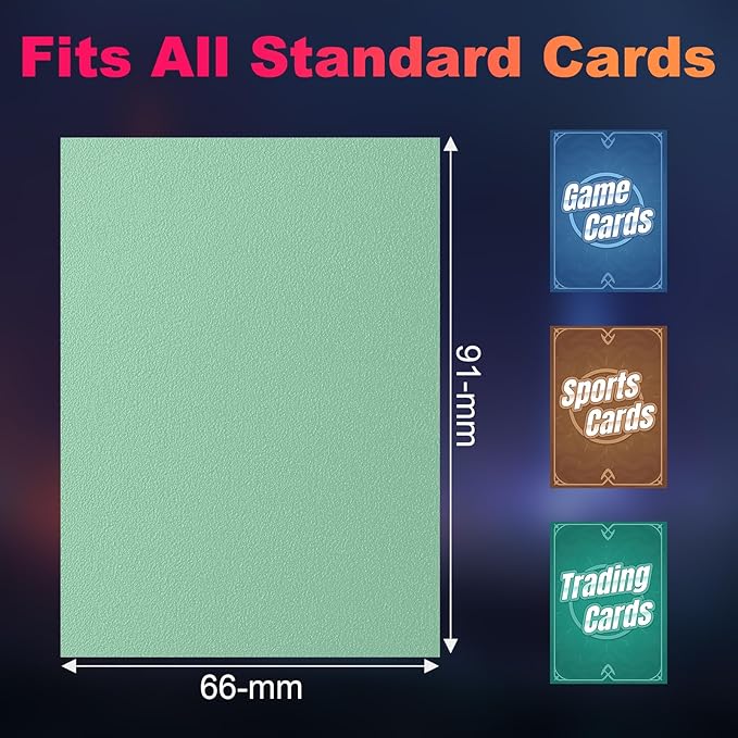 200 Pack Card Sleeves, Matte Dual Trading Card Sleeves with Opaque Back & Smooth Shuffle, Tear Resistant Card Protectors for MTG, TCG (Eucalyptus Green)