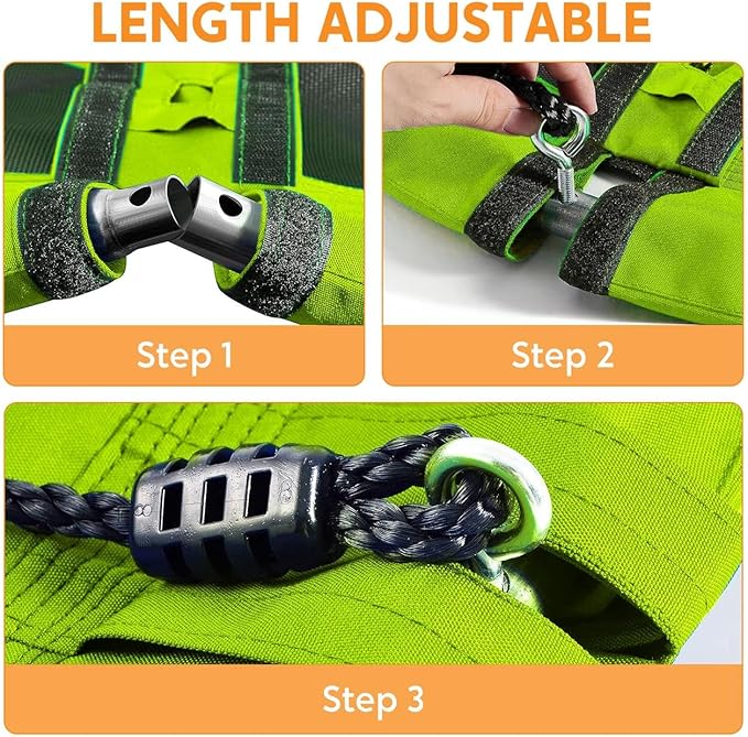 TURFEE 40 inch Saucer Swing for Tree Outdoor, 900Lb Weight Capacity Swing Seat with Hanging Straps Adjustable Safe Durable Accessories(Green)
