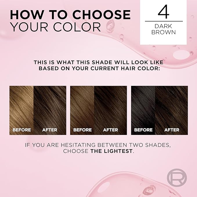 L'Oreal Paris Excellence Crème Permanent Hair Dye, Triple Care Hair Color with Hyaluronic Acid for 100% Gray Coverage, 4 Dark Brown, 1 Kit (Packaging May Vary)