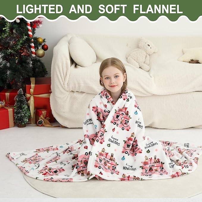 Softan Kids Throw Blanket for Girls & Boys, Warm Soft Toddler Flannel Blankets for Sofa Couch Bed， Cozy Fuzzy Plush Flannel Kids Throw Blanket for Daycare & School - Pink Car 50x60 inches