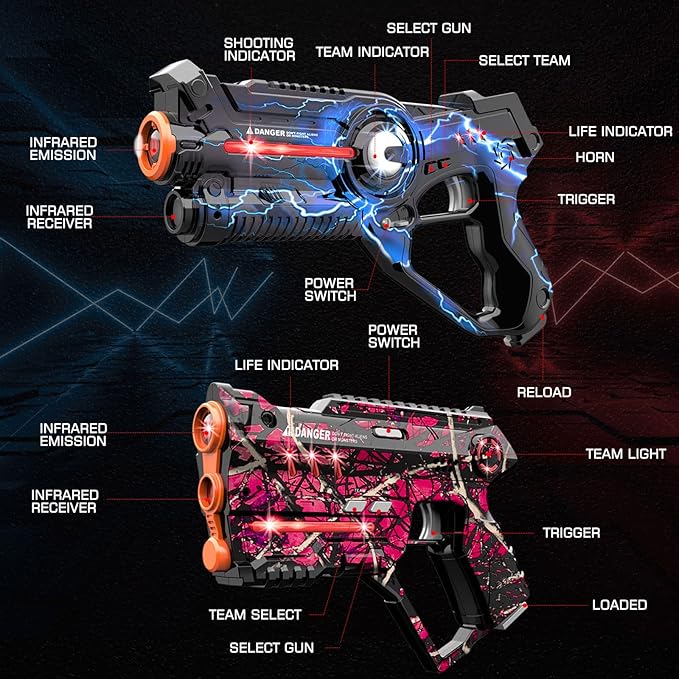 Laser Tag, Lazer Tag Sets with Gun and Vest Set of 4, Gift Ideals for Kids Age 8+ Year Old Cool Toys, Outdoor Game for Teenage Boys, Girls,Adults and Family