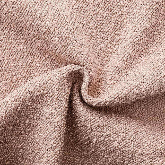 Foindtower Set of 2, Decorative Textured Boucle Throw Pillow Covers Accent Solid Lumbar Pillow Cases Cozy Couch Cushion Case for Chair Sofa Bedroom Living Room Home Decor 12 x 20 Inch Light Pink