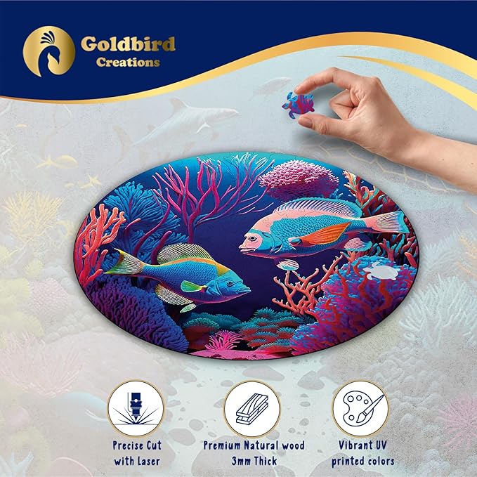 Wooden Puzzles for Adults - Eco-Friendly Wood Puzzles 200 Pieces - Premium Gift Box - Whale Jigsaw Puzzles for Family Activity - Whimsical Shape Puzzle Pieces