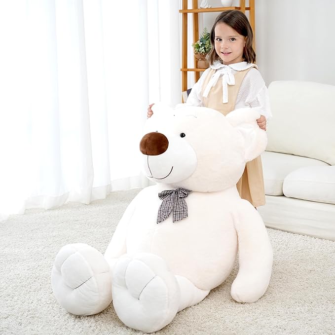 40 Inch Giant Teddy Bear Stuffed Animal, Big Teddy Bear Plush, Birthday Christmas Valentine's Gift for Girlfriend & Kids, White, 4.5 lbs