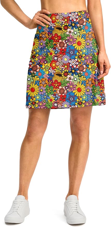 G Gradual 19" Skorts for Woman with Pockets High Waist Golf Skirt | Lightweight, Stretchy, Breathable, Tummy Control, Built-in Shorts, Athletic, Tennis, Pickleball, Casual Summer