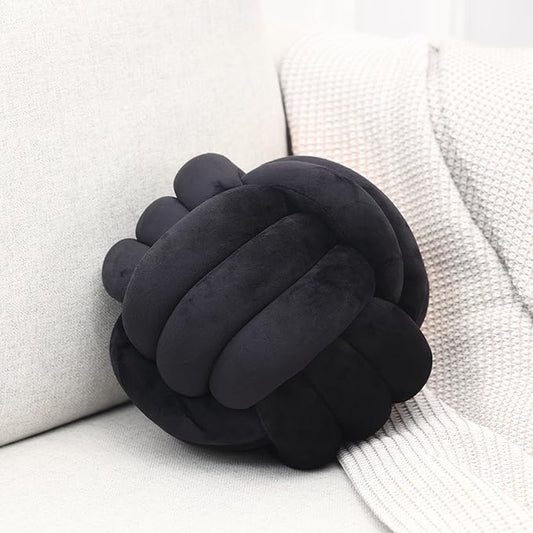 Petrella Knot Pillow Ball Round Throw Pillows Home Decor Cushion Decorative Aesthetic Throw Pillows，Black 13inch