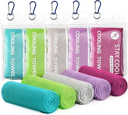 Cooling Towels - 5 Pack Gym Towels, Gym Towel for Working Out, Yoga Towel, Quick Dry Towel for Running, Camping, Fitness & More Activities