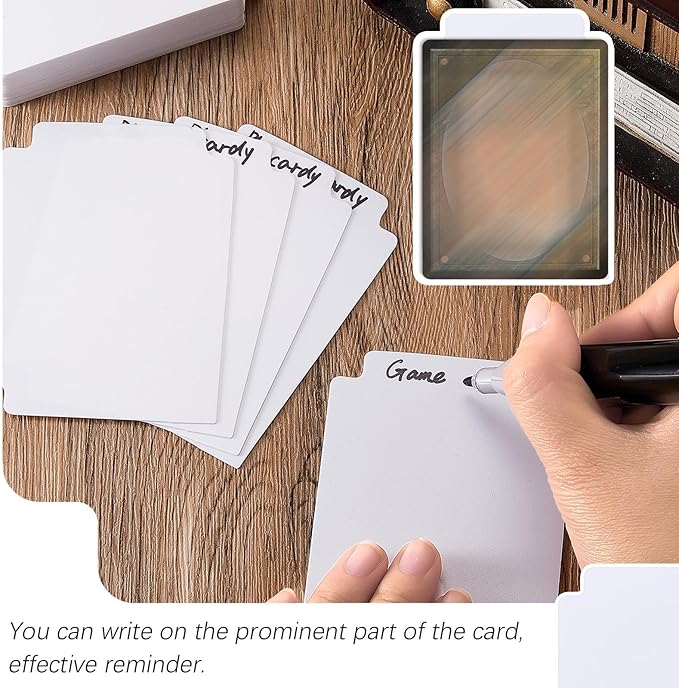 100 Pcs Trading Card Dividers Plastic Card Dividers, Frosted Separator with Tabs Standard Vertical Compatible with Games Sports TCG, 2.7 x 3.8 Inches (White)