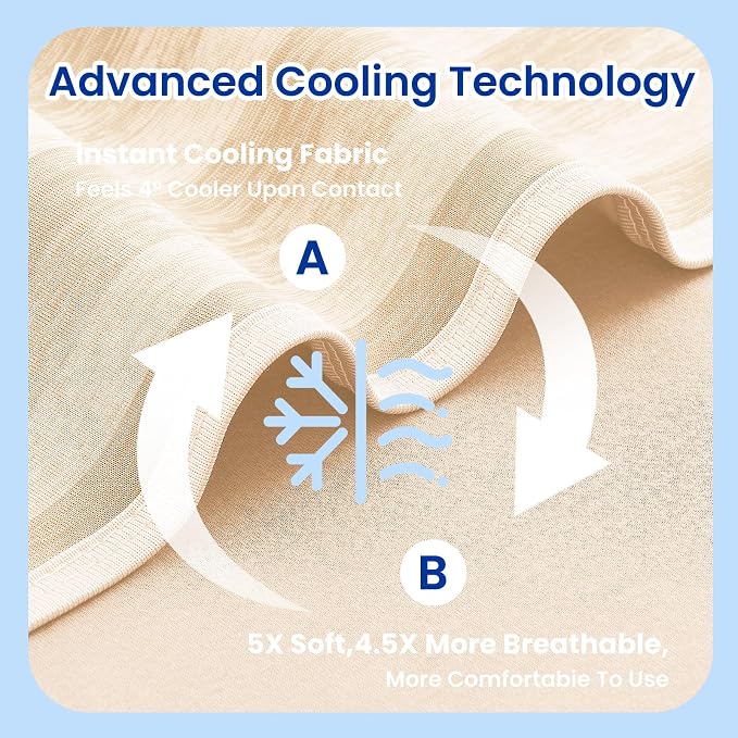 Cooling Blanket Queen Size, 90"x90" Cooling Throw Bed Blankets for Hot Sleepers and Night Sweats, Arc-Chill Q-max>0.4 Light Weighted, Cold Breathable Summer Cool Blankets for Hot Weather