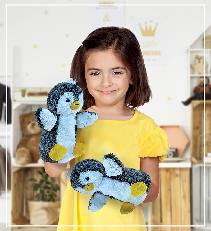 DolliBu Penguin Plush Hand Puppet for Kids - Soft Stuffed Animal Hand Puppet Toy for Puppet Show Games Puppet Theaters for Kids, Adult Cute Puppets Educational Toy to Teach Children & Toddlers