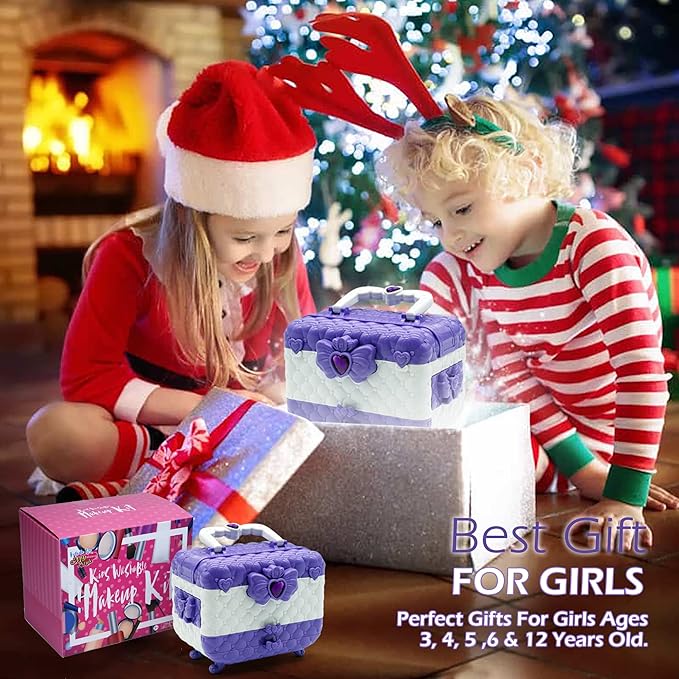 Kids Makeup Sets for Girls - Kids Makeup Sets for Girls 3-4, Maquillaje para Niñas,Best Toys for Little Girl,Play Make Up Kit, Princess Toddler Kid Stuff Ages4-12 Year Old Girl Birthday Gifts