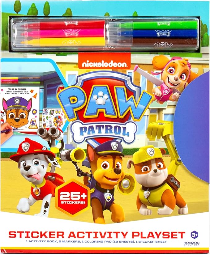 Horizon Group USA Activity Book for Kids, Coloring and Sticker Games for Children, Includes Markers, Paw Patrol