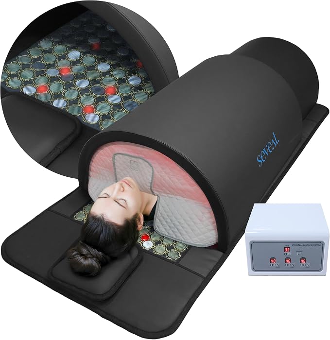 Portable Infrared Sauna Dome | 1300W Power | Near-Zero EMF | Full-Body Dry Sauna with Therapeutic Jade Stones | Home Wellness & Relaxation (Black)