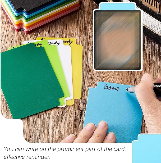 100 Pcs Trading Card Dividers Plastic Card Dividers, Frosted Separator with Tabs Standard Vertical Compatible with Games Sports TCG, 2.7 x 3.8 Inches (Multicolor)