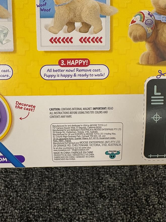 Little Live Pets Ouchies Cooper The Retriever Puppy, 50+ Sounds, Limping to Walking Puppy Toy with Vet Carrier, Interactive Toy Dog for Kids Ages 5+
