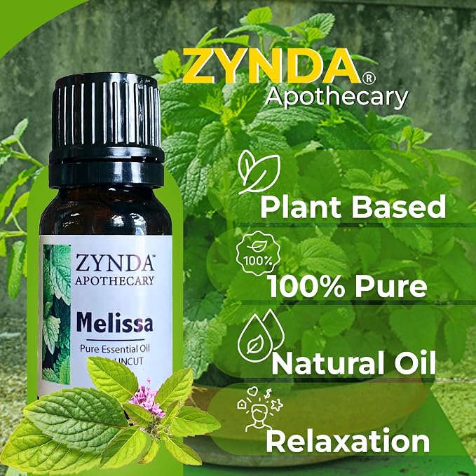 Melissa Oil Pure and Natural, 100% Uncut Pure Essential Oil - 10ml