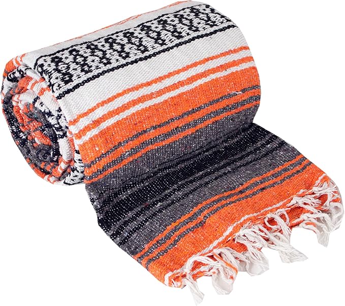 Canyon Creek Authentic Mexican Yoga Falsa Blanket (Orange)