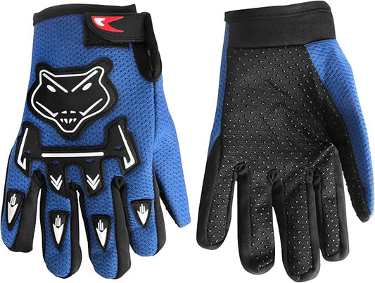Kids Dirt Bike Gloves, Kids & Youth Power Sports Riding Gloves for Motorcycle, BMX, Mountain Bike, ATV, Full Finger Children Gloves for Outdoor Sports Cycling Camping Fishing