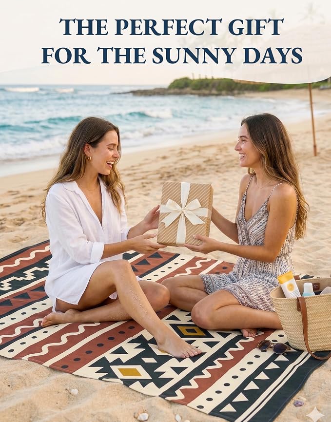 LANE LINEN Beach Towels 6 Pack, Bulk Beach Towels Oversized, Pool Towels for Adults, Pre-Washed, Sand Free Beach Towel, Fast Drying Beach Towel, 39"x71" - Modern Boho