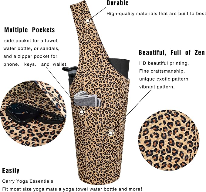 Yoga Mat Bag - Long Tote with Pockets - Holds More Yoga Accessories - Yoga Bag Fit Most Size Mats - Yoga Mat Carrier