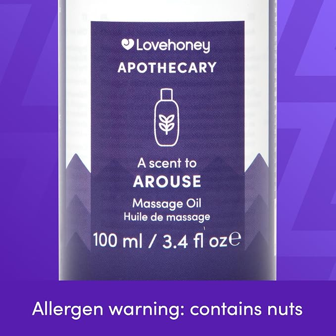 Lovehoney Apothecary Arouse Massage Oil 100ml - Sensual Massage Gel for Couple - Relaxing Body Massage Oil with Rose, Jasmine & Cedarwood Notes - Vegan Friendly