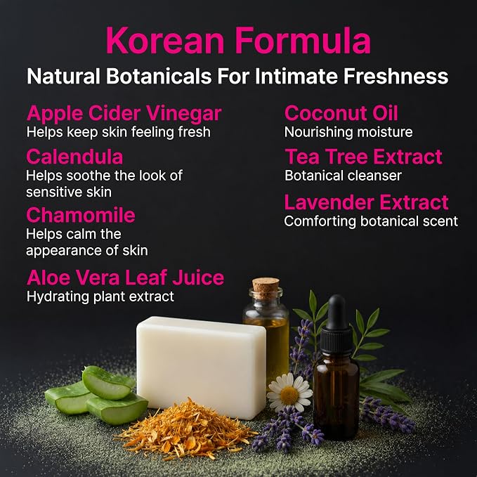 Yoni Soap for Vaginal Intimate Feminine Wash - Advanced pH Balance & Odor Care Control Hydration Complex - Natural Korean Cold-Pressed Vegan Formula with Aloe Vera, Chamomile & Calendula - 2 Pack