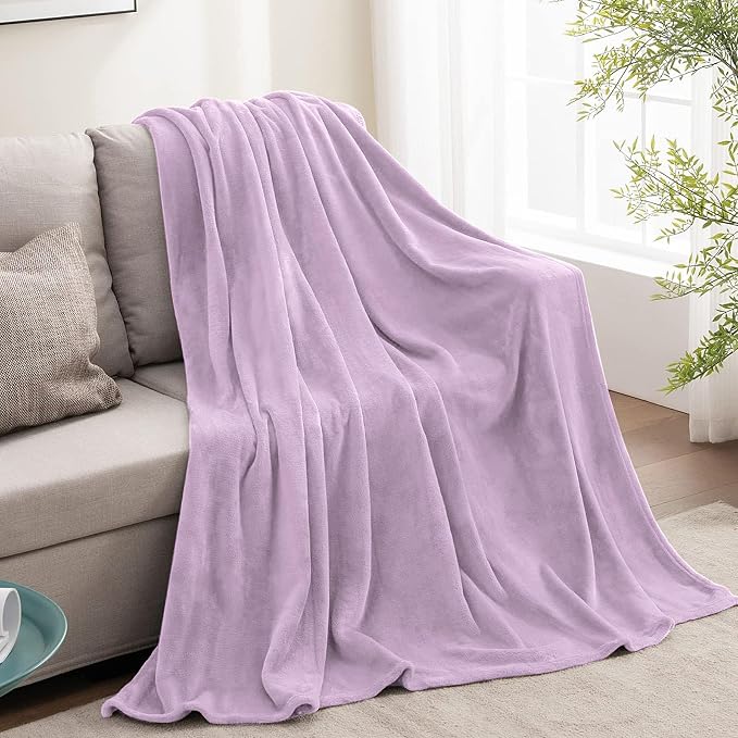 BEDELITE Fleece Blanket Soft Plush Twin Size Blanket Lilac 60"x80" | Ultra Soft Fleece, Plush Microfiber, Lightweight Warmth, All Season Comfort, Fade Resistant, Machine Washable, Couch Sofa Bed