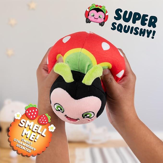 Scentco Snuggle Bugs (Ladybug)- Strawberry Scented Plush Toy - Gifts for Kids, Gift Guide, Aromatherapy