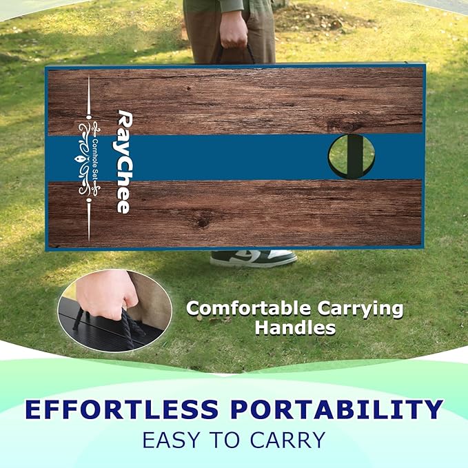 Cornhole Sets, 3'x 2'/ 4'x 2' Vintage Cornhole Game Set, Regulation Size Cornhole Boards, Corn Holes Outdoor Toss Game Competitions, w/ 8 Bean Bags for Adults, Family, Lawn, Beach, Outside Activities