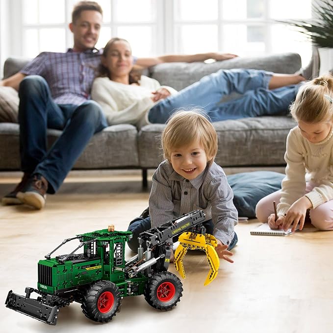 Technic Skidder Tractors Toys Blocks,2.4G RC Skidder Tractors MOC Building Set for Adults, Men,Collectible Home Decor