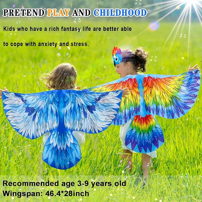 Bird-Wings Parrot Eagle Costume for Kids Headbands as Toddler Boys Dress-Up Jungle Animal Toys Party Favors Gifts