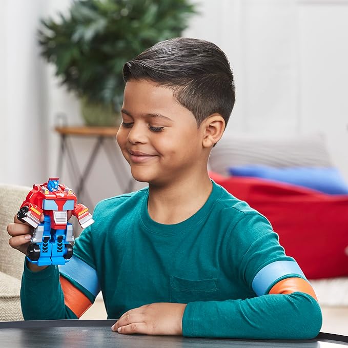Transformers Playskool Heroes Rescue Bots Academy Team Optimus Prime, 4.5-Inch Action Figure, Kids Converting Robot Toy, Ages 3+ (Amazon Exclusive)