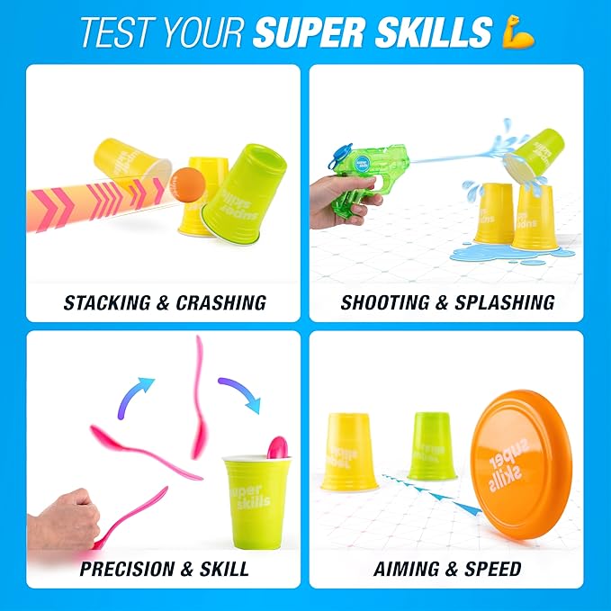 Super Skills Outdoor Yard Game – Summer Backyard Games for Kids 8 and Up, Teens & Adults - Fun Water Party for The Whole Family