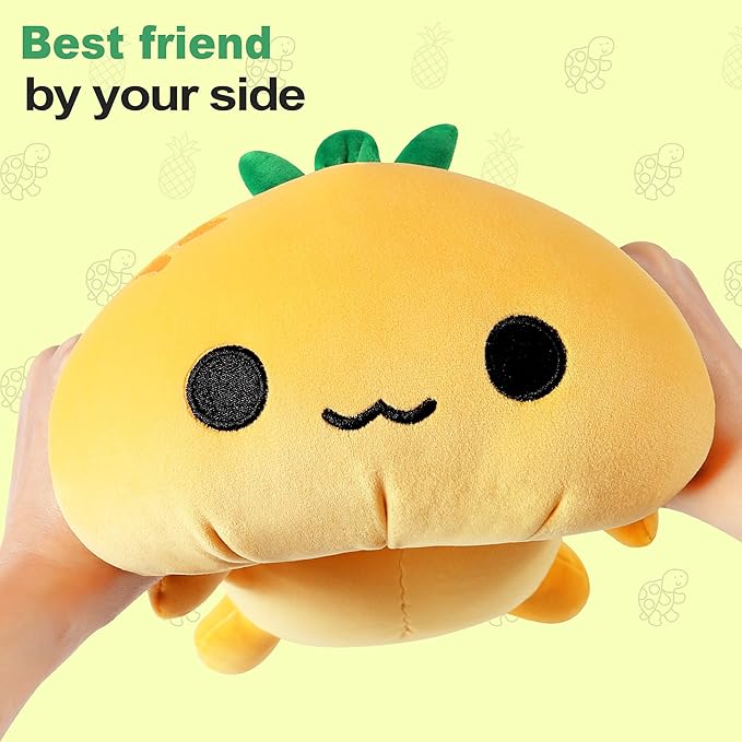 Onsoyours Turtle Plush Cute Pineapple Soft Stuffed Animal Turtle Plush Pillow, Tortoise Kawaii Pineapple Plushie Toy for Kids (Pineapple Turtle, 13")