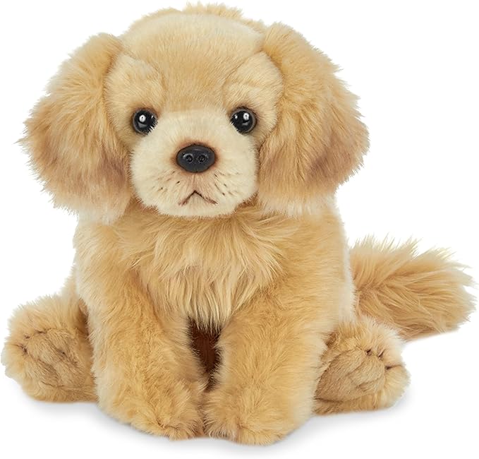 Bearington Dog Stuffed Animal Realistic Dog Plush Golden Retriever Puppy Plushies for Kids, Boys & Girls - Goldie 13"