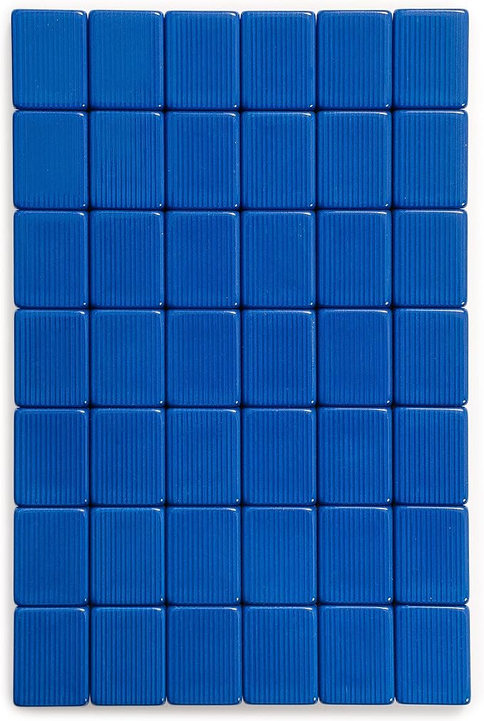 Yellow Mountain Imports American Mahjong Set, Harbor Tide with Beige and Blue Canvas Tote Bag - 4 All-in-One Racks with Pushers, Wright Patterson Scoring Coins, Dice, & Wind Indicator