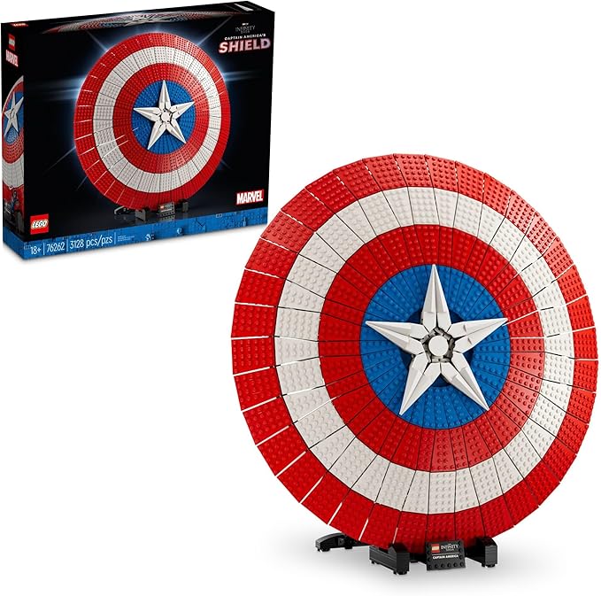 LEGO Marvel Captain America’s Shield Collectible Building Set for Adults, Ages 18+ - Replica of Iconic Shield - Gift Idea for Birthdays - Craft for Fans - 76262